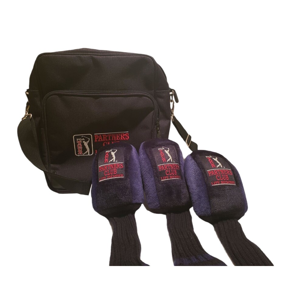 PGA Tour Partners Club Life Member Golf Bag 3 Headcovers Set NWOT Collectable